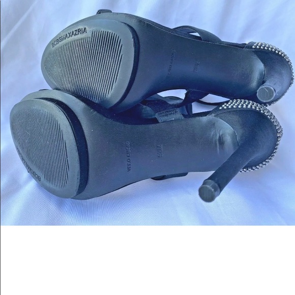 NWB BCBG Sandal Black Beaded Strap Ankle ORIGI$289 - Picture 6 of 9